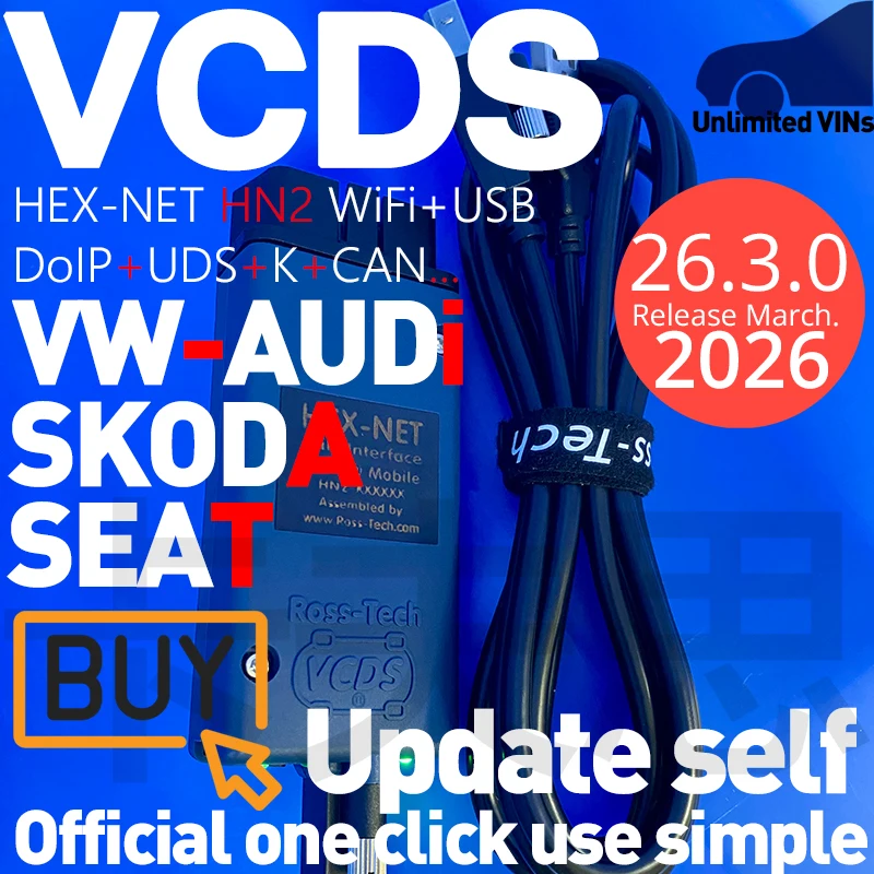 HEX-NET WiFi/USB Interface for VCDS VAG COM VW-AUDi Scan Diagnostic Simple Than Real V2 HEX-V2 Without Request Extra Program Use