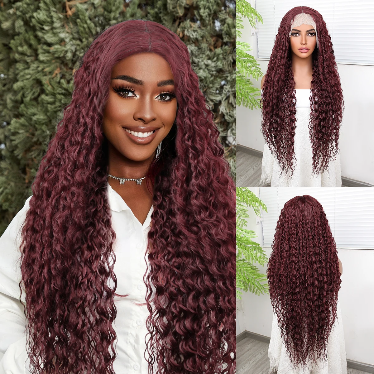 13*4.5 Lace Front Wigs Perfect for Any Occasion 32inch 180 Density Synthetic Wig  Long Curly Wig brown gold Ombre Blonde