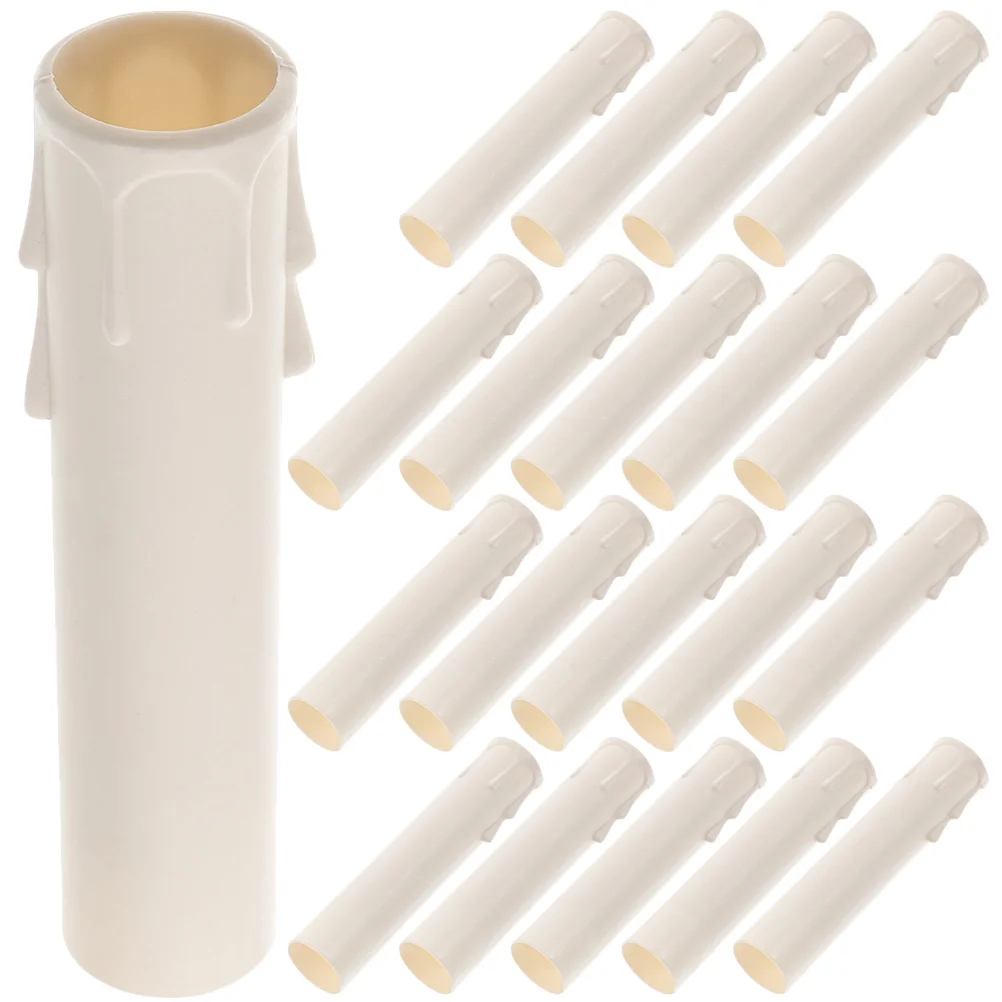 24 Pcs Tear Tube Chandelier Socket Holders Sleeves Base Covers Teardrop Lamp Parts Repair