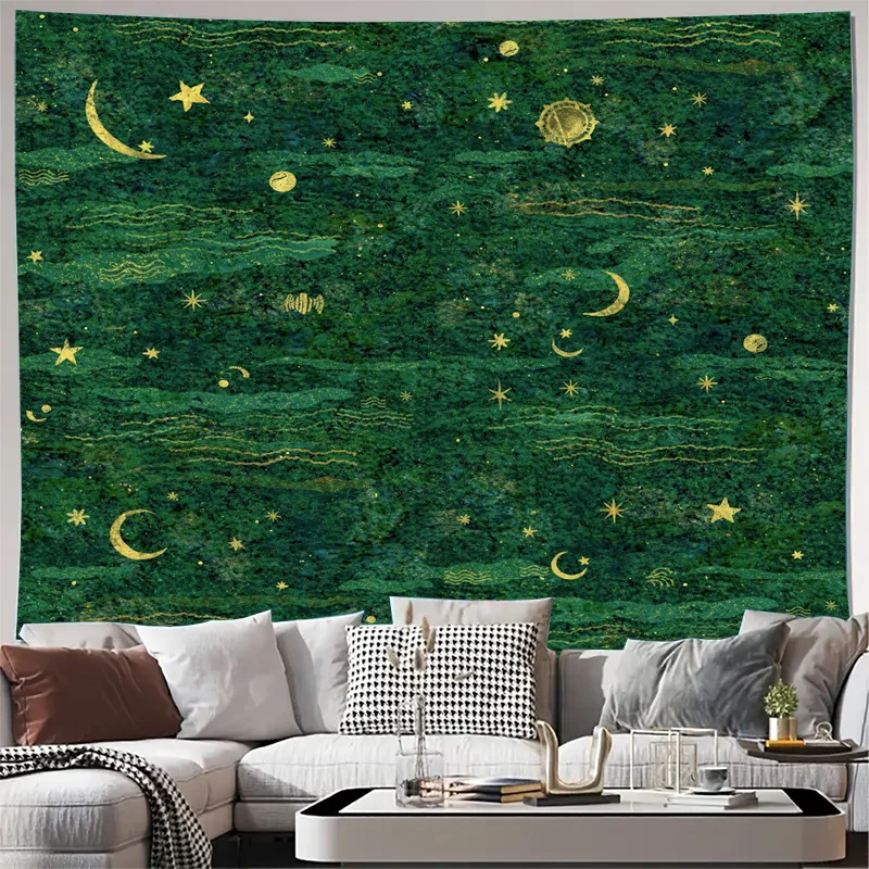 Boho Galaxy Constellation Tapestry Starry Night Cosmic Celestial Moon Space Wall Hanging Decor Aesthetic Art for Bedroom Living