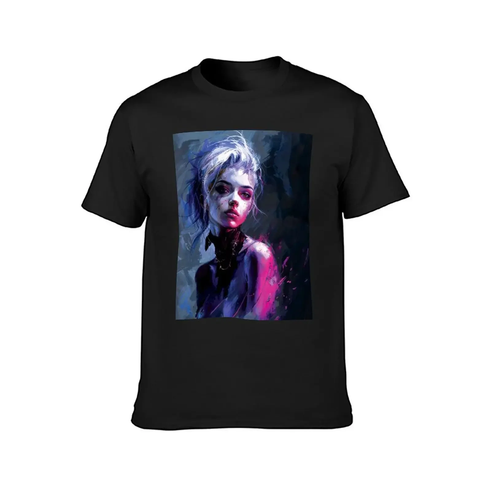 Hypnotic Allure: Zoe's Vulnerable Gaze T-Shirt sweat oversized anime luxury clothes men