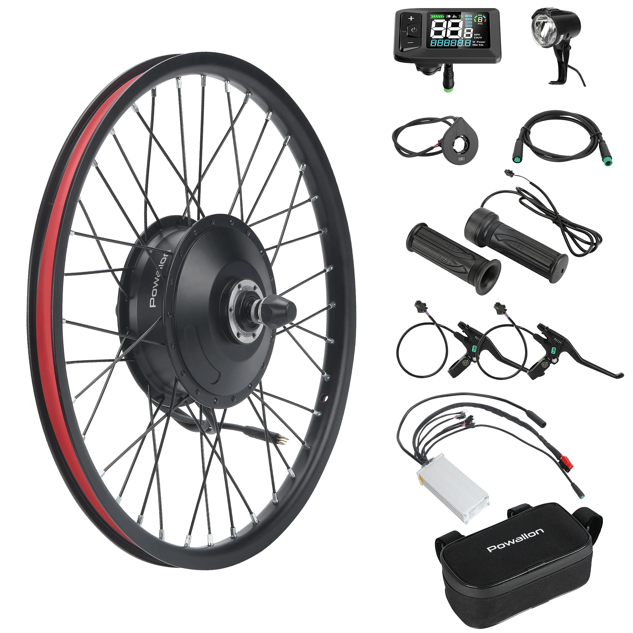 48V 500W Ebike Conversion Kit with Battery, Front Hub Motor Electric Bike Kit 20-29