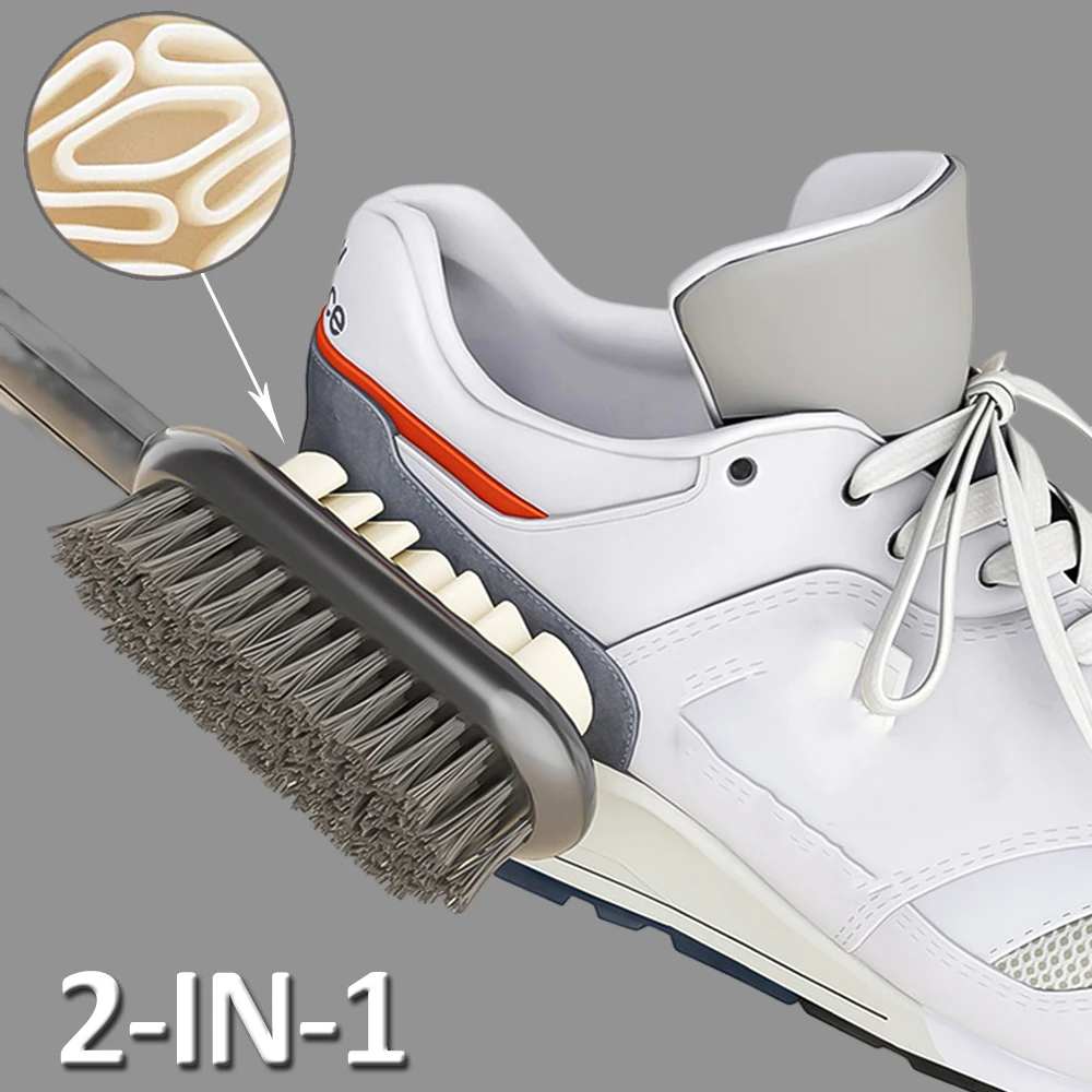 2-in-1 Leather Shoe Brush Cleaning Brushes for Suede Boots Bags Shoes Care White Rubber Scrubber Cleaner Home Cleaning Tool