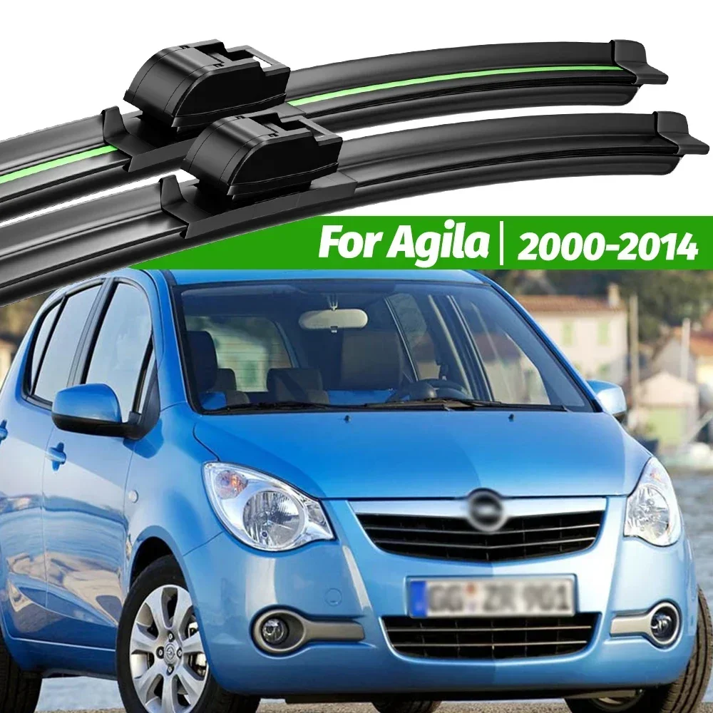 

For Opel Agila A B 2000-2014 2pcs Front Windshield Wiper Blades 2001 2007 2009 2010 2011 2013 2014 Windscreen Window Accessories