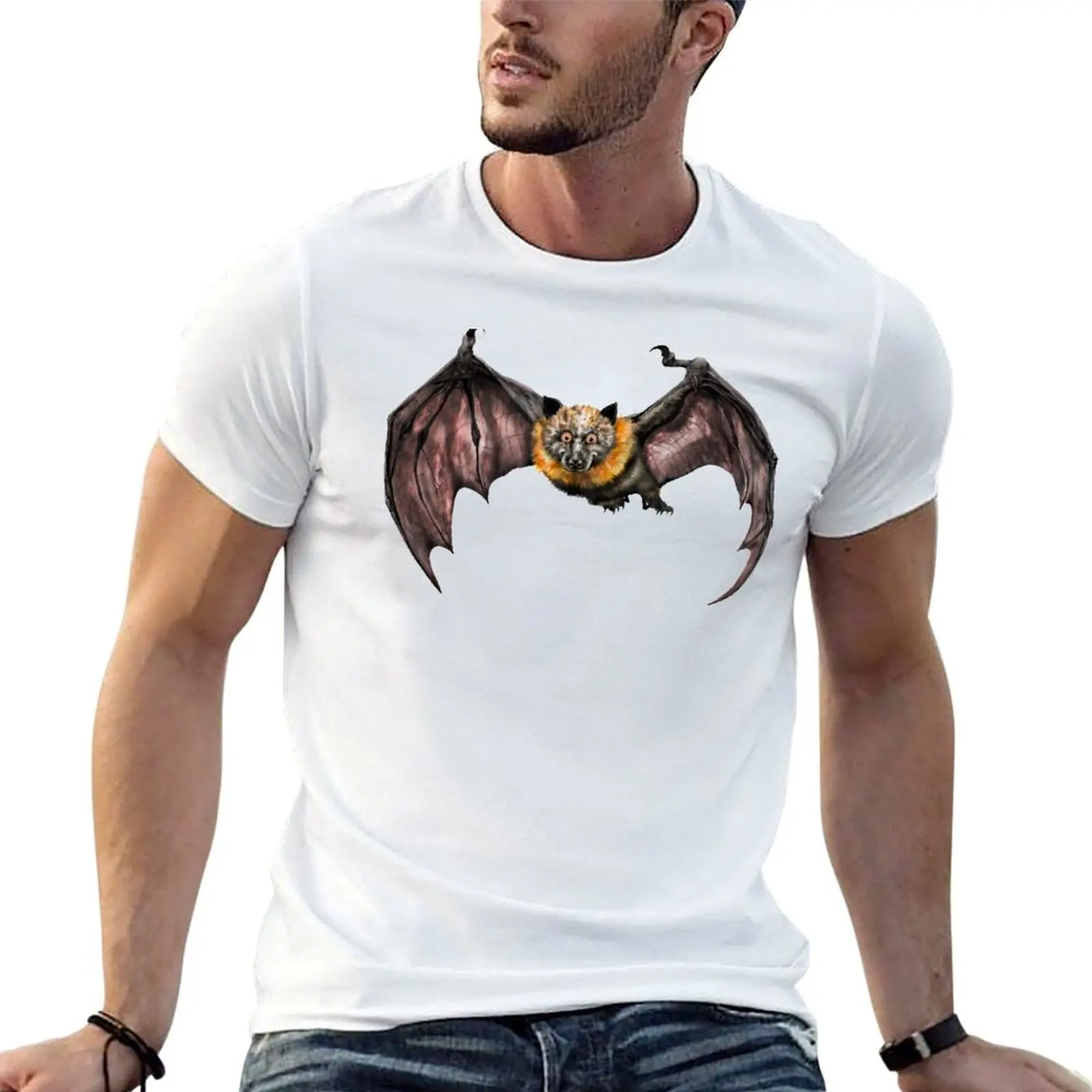 Camiseta con dibujo de Flying Sky Puppy, camisetas divertidas con dibujo de Flying Fox Bat, camisetas de anime para hombre, camisetas de gran tamaño para hombre, camiseta divertida de algodón