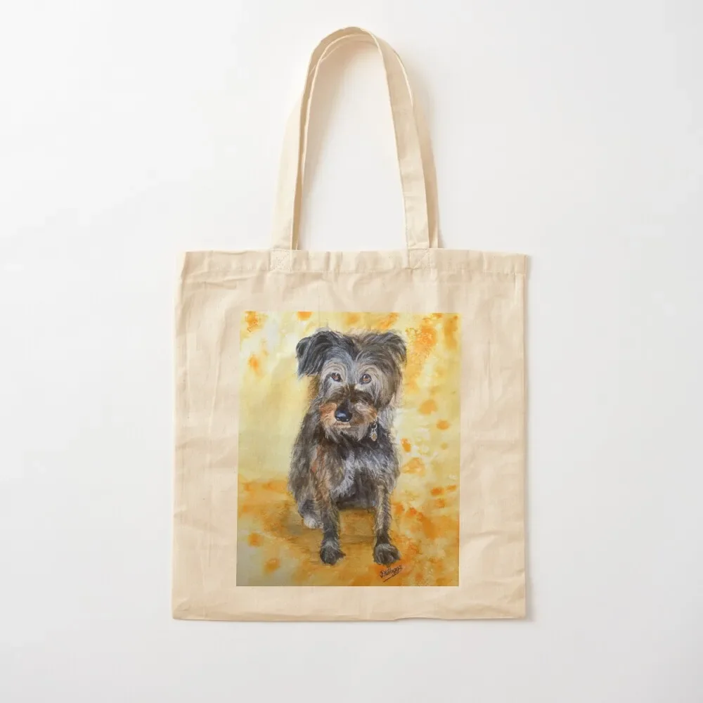 

Lizzie: Watercolour and white charcoal portrait of Lizzie, an Irish Wolfhound Tote Bag personalized tote bag Tote Bag