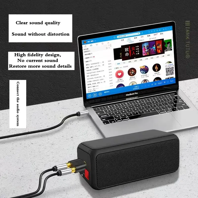 2-in-1 Audio Cable Lotus Audio Adapter RCA Audio 1/2 Connection Cable Double Headed Stereo 3.5 TV CD Player AV M-F Converter