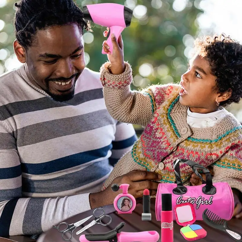 Ensemble de jouets de salon de coiffure pour enfants, beauté des cheveux, accessoires de maquillage, jeu de simulation pour enfants