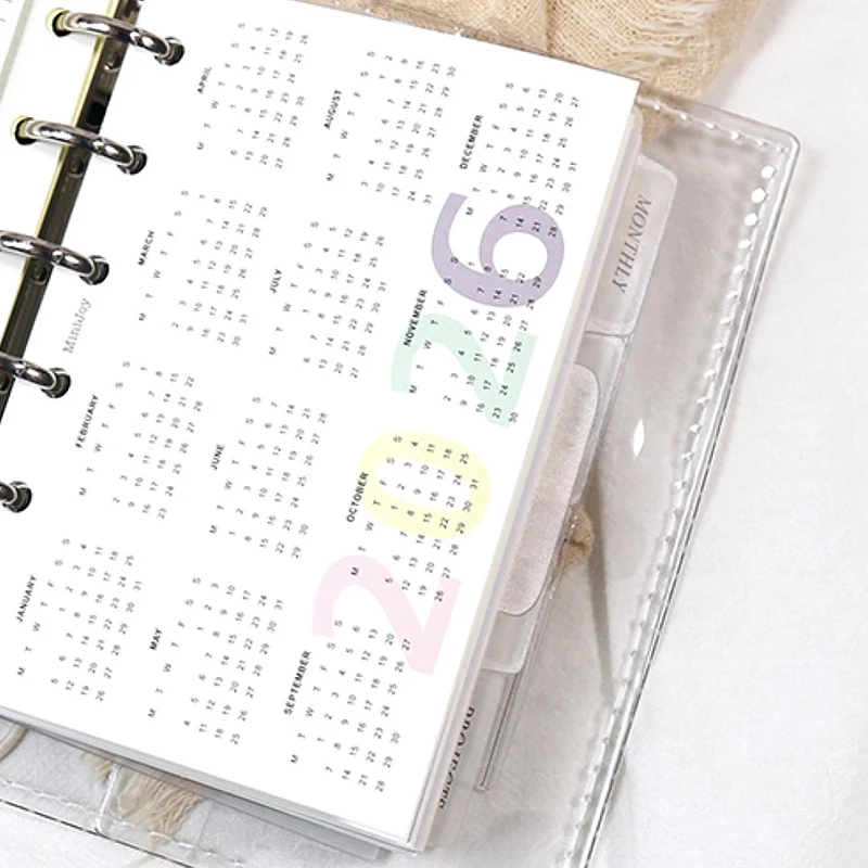 Frothenon Pink Cute mensile Planner inserti A5 A6 Notebook Refill Filler Papers 2024 2025 Agenda Planner cancelleria scolastica