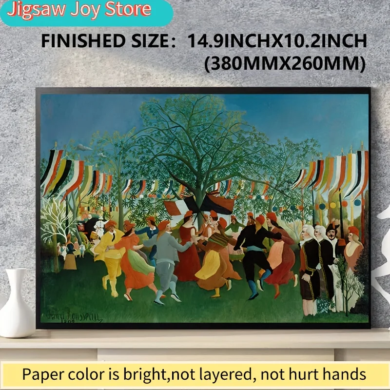 Rompecabezas de fantasía de la selva de Henri Rousseau - Rompecabezas grande de 15x10 pulgadas, desafiante para adultos con vibrante arte de la selva tropical