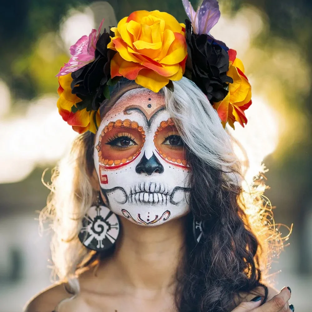 Mexican Floral Crown Headband Women Day of the Dead  display picture 1