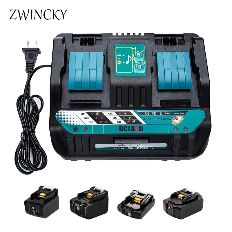 

Li-ion Battery Charger Replacement Power tool Battery Charger 14.4V 18V For Makita Batteries BL1815 BL1830 BL1840 BL1850 BL1440