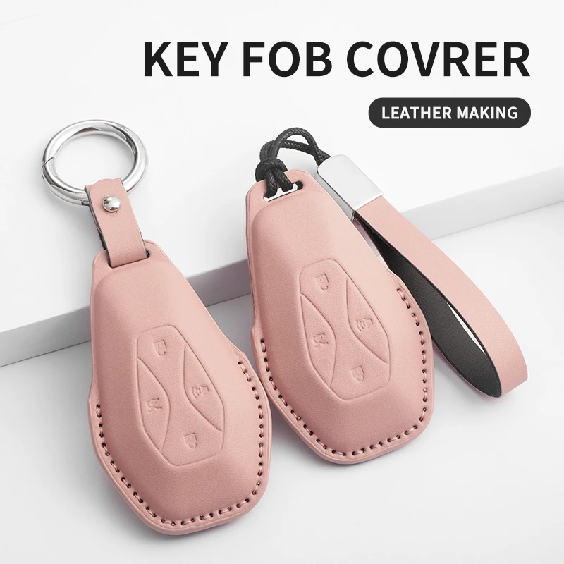 Leather Car Key Case Cover Shell Holder For ARCFOX Alpha S Alpha T αS αT GT ECF ARCFOX-7 For Arcfox Protector Auto Accessories