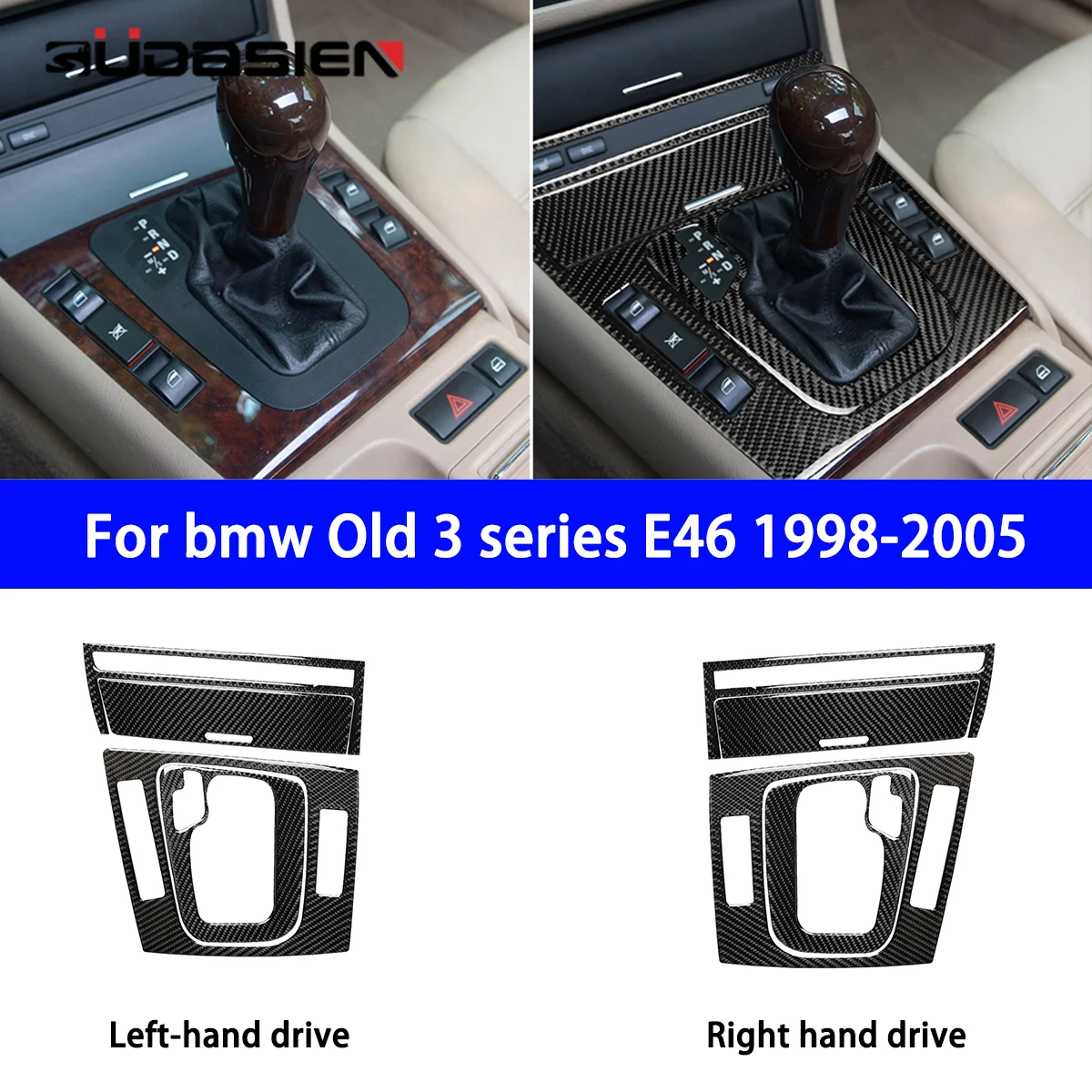 

Applicable To The Old BMW 3 Series E46 1998-2005 Car Gear Frame Set Panel Decoration Sticker Carbon Fiber Interior Modification.