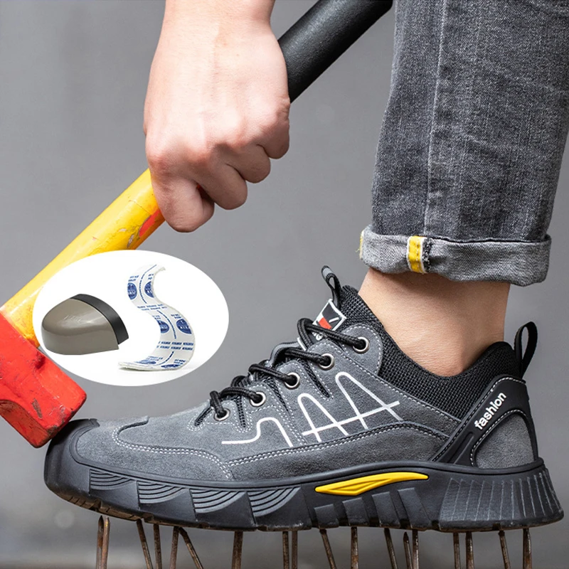 Men Steel Toe Work Shoes Anti Impact Anti Puncture Safety Shoes Anti Scald Oil Resistant Protective Shoes Indestructible Shoes 8
