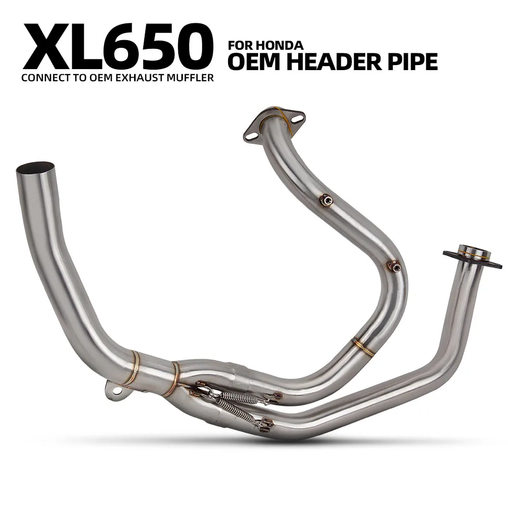 Tubo de escape Transalp 600V para Honda XL650V Transalp 400V/600V, kit de escapamento para motocicletas, linha de coletor compatível com silenciador OEM.