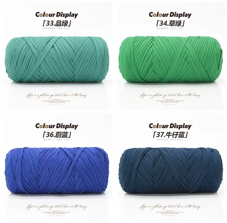 200 g/Stück Stoffgarn, Polyester, Häkel-T-Shirt-Garn, DIY-Basteln, Häkeln, Stricken – Taschen, Kissen, Puppen, Körbe 50 m/54 Yards – Detail 20