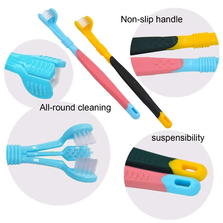 3-Sided Pet Toothbrush Dog Plastic Toothbrush Removing  Tartar Cleaning Mouth Pet  Care Cat Cleaning Mouth image 3