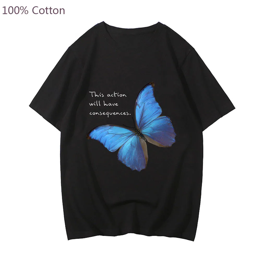 Life Is Strange Butterfly Printed Graphic Anime T-shirts Kawaii Comic Tshirt Men/women 100% Cotton Cute Short Sleeve Tee-shirt