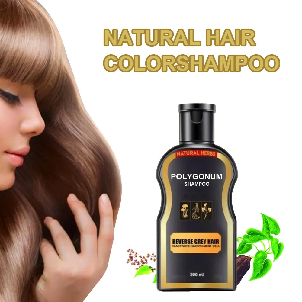 

1 Bottle 200ml Polygonum Multiflorum Shampoo Black Hair Care Shampoo Cleaning Nourishing Smoothing Shampoo