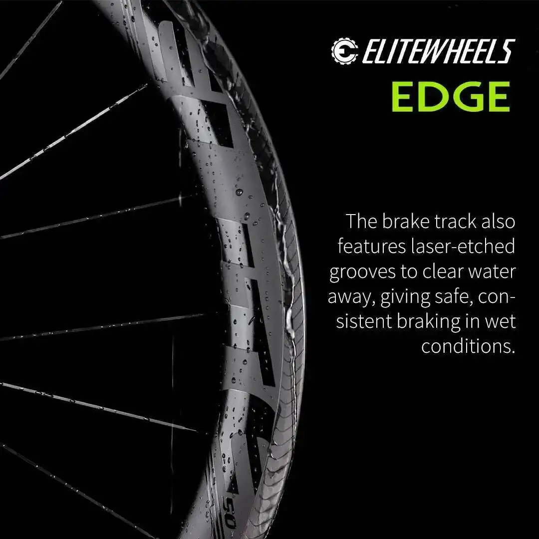 

ELITEWHEELS EDGE Carbon Rim Brake Road Wheelset Ultralight 1291g 40 50mm Rim Ratchet System 36T HUB Wing 20 Spoke bike wheelset