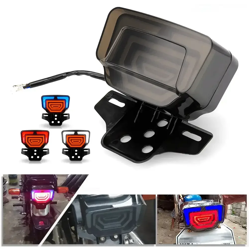 Motorcycle LED Tail Lamp Dynamic Flash Rear Light Motorcycle Signal Lights Integration Tail Lamp For Honda CG125 TMX125/155