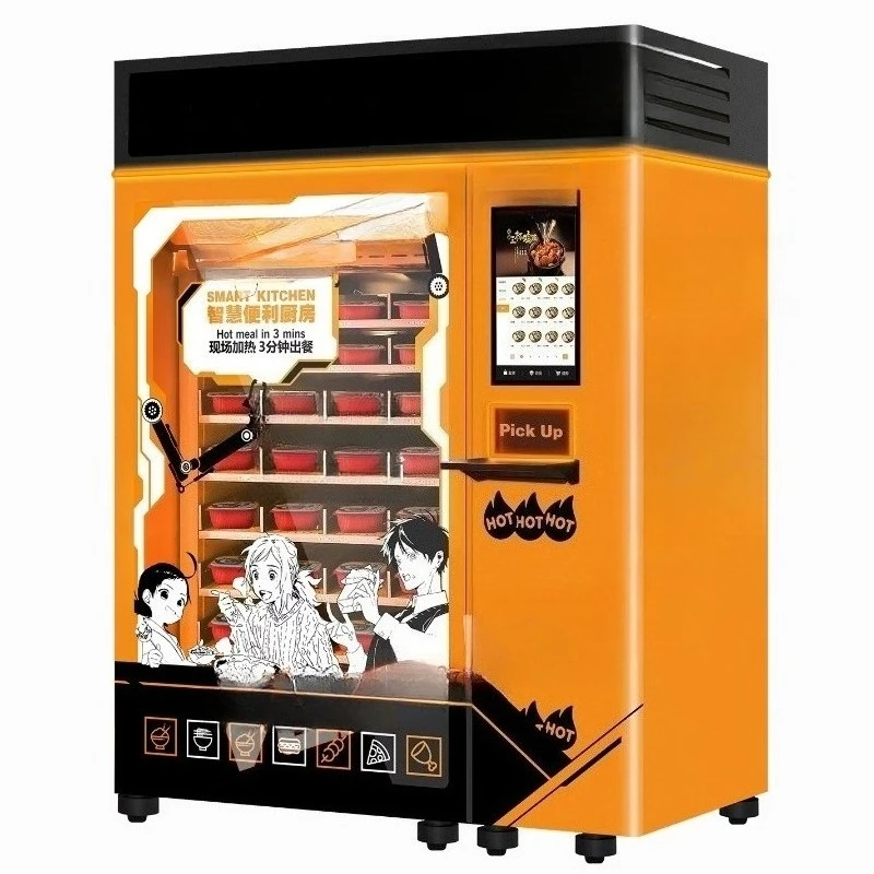 Máquina Expendedora de Pizza, Pan y Comida Caliente de Autoservicio, Totalmente Automatizada, con Pantalla Táctil Inteligente, Personalizable y Profesional, Disponible las 24 Horas