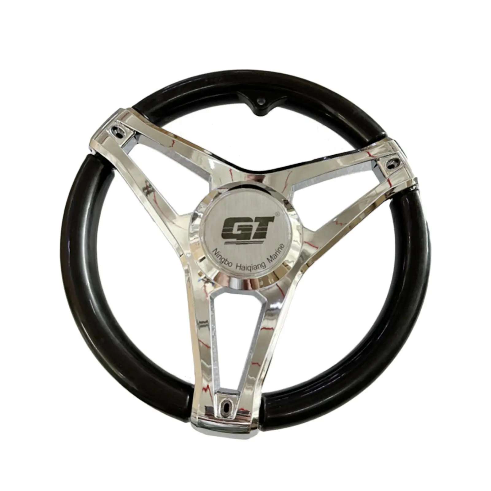 Universal 350mm Marine Steering Wheel Black Plastic High Reliability Accessories for Yacht Speedboat
