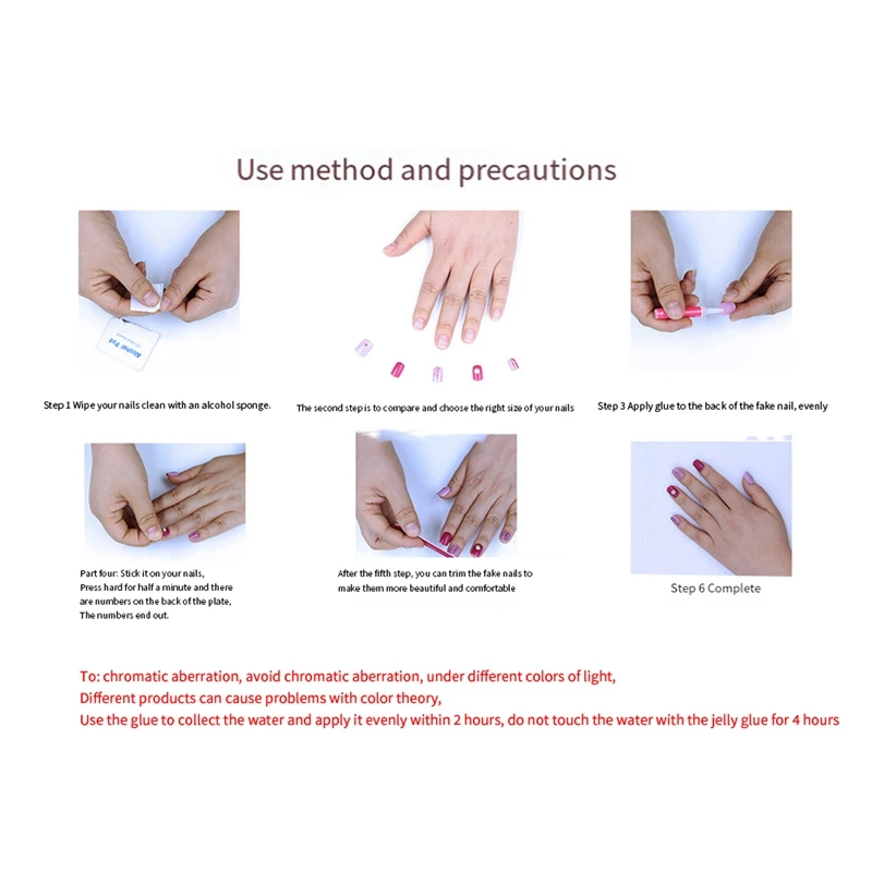 Removable Fake Nails Gel Nails 12 Sizes, No Need File Pre-Shaped Press On False Nails Nail Extensions SGCY-99