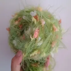 Colored Velvet Yarn, DIY Weaving Material, Thick, Soft, Scarf, Hat, Decoration Line, Woven, Green, 50g
