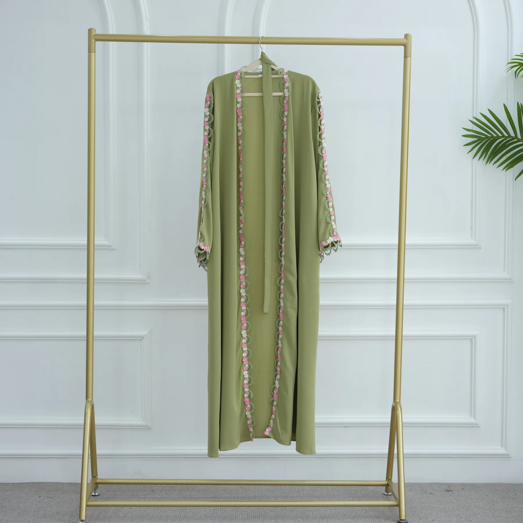 새로운 여성 무슬림 드레스 롱 가디건 자수 오픈 아바야 두바이 기모노 잘라비야 이드 라마단 카프탄 케바야 모로칸 여성 로브