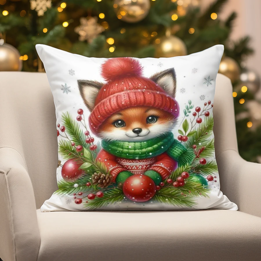 Home Decor Christmas-themed Cute Pillow Covers Suitable For Sofa Bedroom Car Pillow Cover Cushion Rectangular Back Cushion
