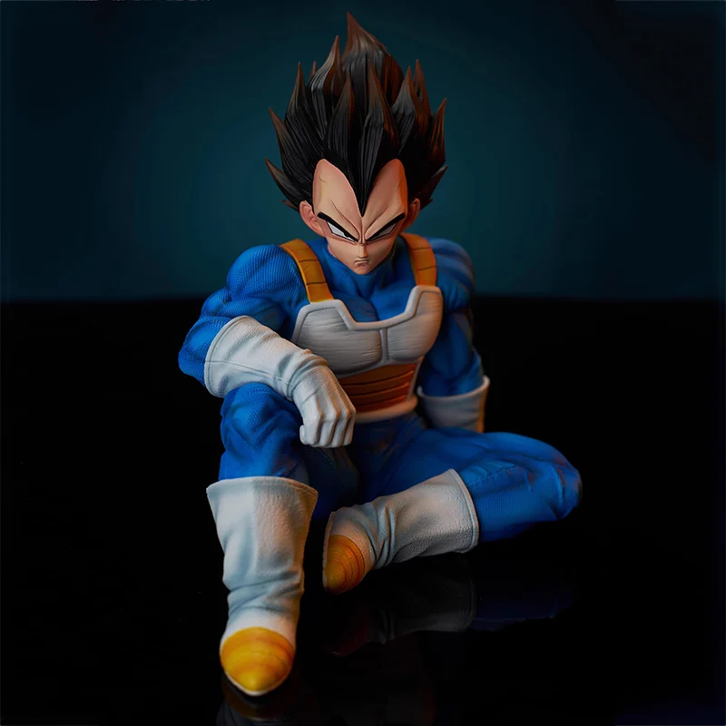 Anime Vegeta Dragon Ball Figuur GK Vegeta IV Action Figure Zitpositie Ruimtepak Super Saiyan 16 cm PVC Model ornament Speelgoed