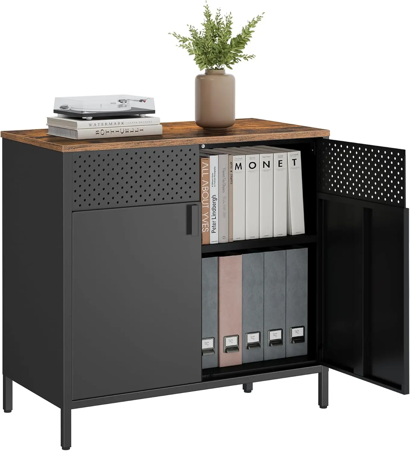 

Storage Cabinet, Metal Cabinet, Sideboard with 2 Doors, 15.7 x 31.5 x 29.9 Inches, Magnetic Closure, Adjustable Shelf,...