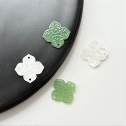10 Pieces New Retro 13MM Acetic Acid Flower Charm Double Hole Connectors Diy Hair Jewelry Making Resin Tassel Accessories