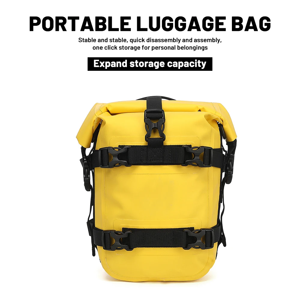 Motorcycle Side Saddle Bag Roll‑Press Sealing Lightweight Portable Storage Pack For Motorbike Outdoor Trip Spare Parts
