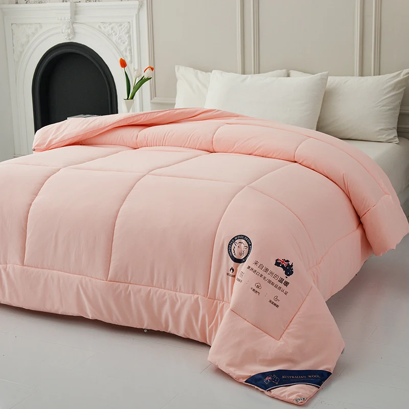Edredón de lana lujoso para todas las estaciones, edredón relleno de lana australiana 100% Natural, edredón hipoalergénico, inserto de edredón