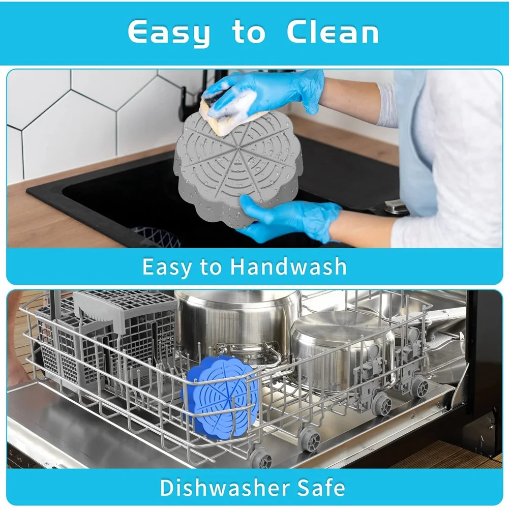 بطانات سيليكون للمقلاة الهوائية، إدراج دائري قابل لإعادة الاستخدام، 8.5 بوصة لملحقات سلة المقلاة الهوائية الآمنة من 5 إلى 8 كيو تي