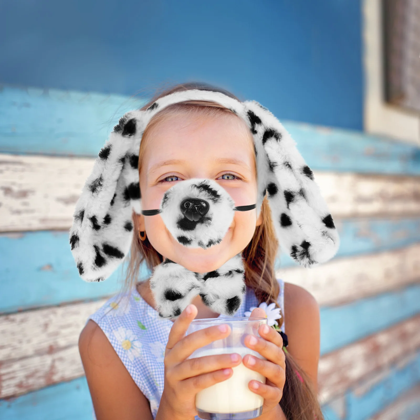 

1Set Pet Dog Costume Kit Fashionable Cosplay Headband Bowtie Tail Party Props Pet Dog Costume Set Animal Cosplay Set