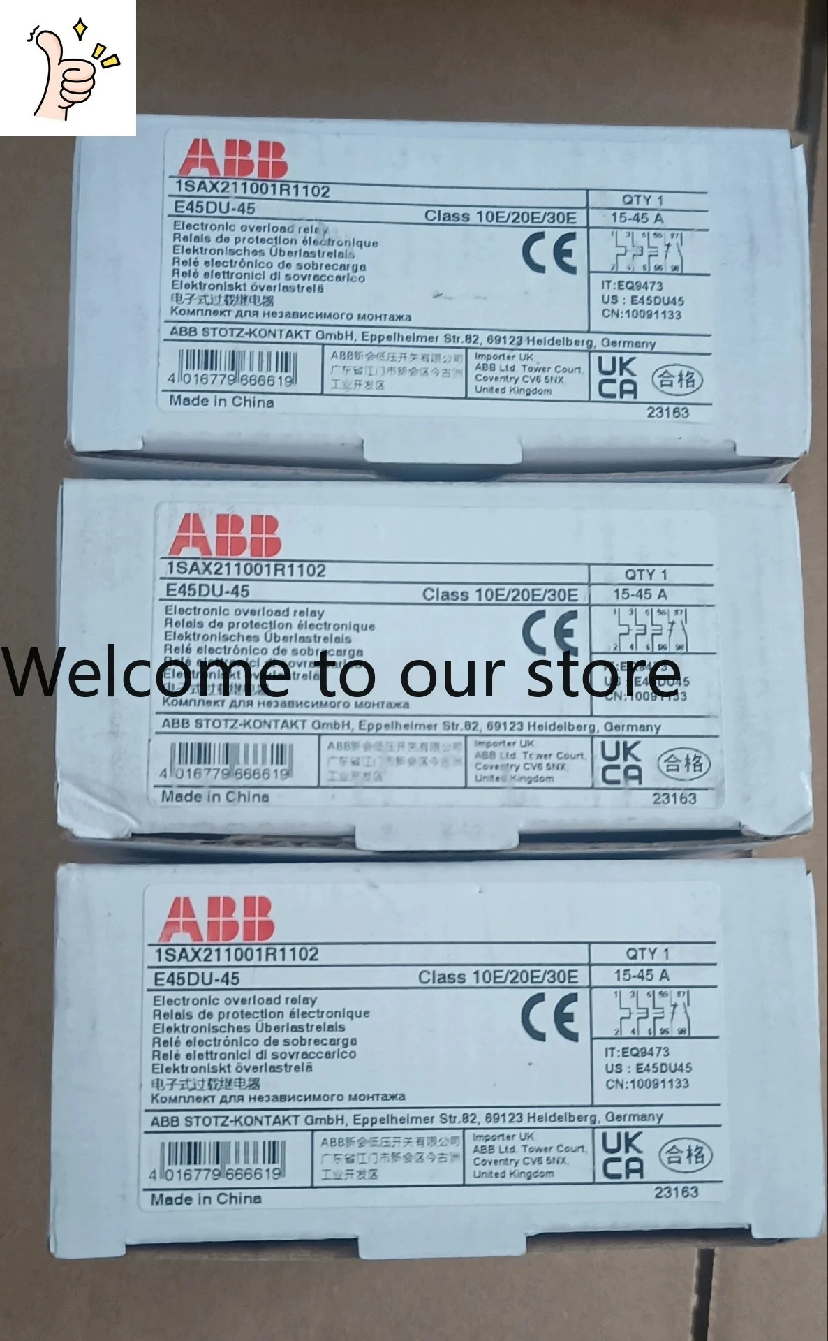 The New ABB Electronic Overload Relay E45DU-45, The Original And Genuine Instructions Are Complete