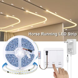 5m 10m Horse Running Race LED Strip Light 24V WS2811IC Water Flow Chasing Smart LED Tape Ribbon Lamp Wireless Switch With Battey