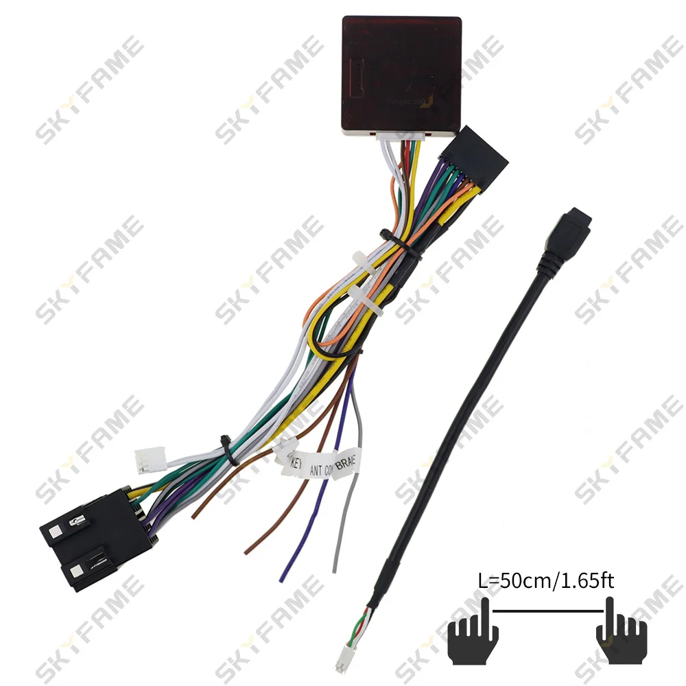 SKYFAME Wiązka przewodów samochodowych Canbus Box Adapter 16-pinowy kabel zasilający do Fiat Linea Bravo Punto Linea Fiorino Qubo Dobol RP5-FT-001