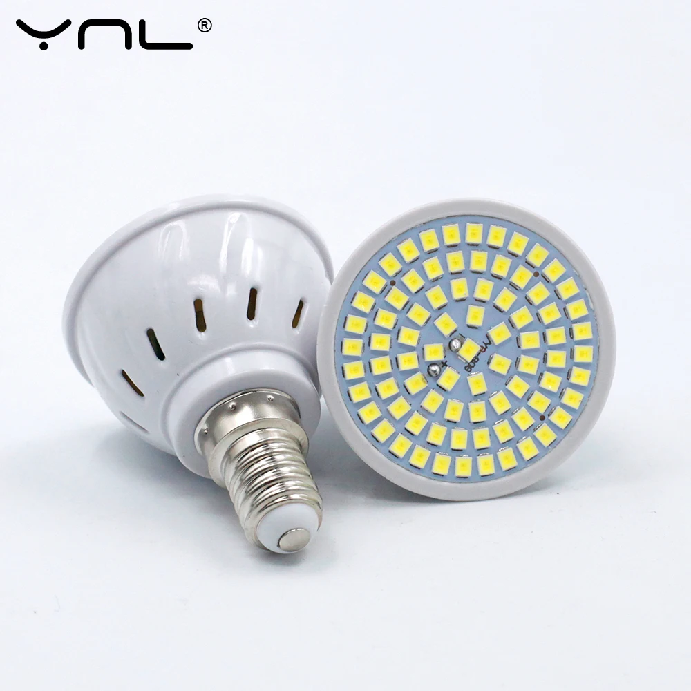 10PCS GU10 LED E27 Lamp E14 Spotlight Bulb 48 60 80leds lampara 220V GU 10 bombillas led MR16 Lampada Spot light