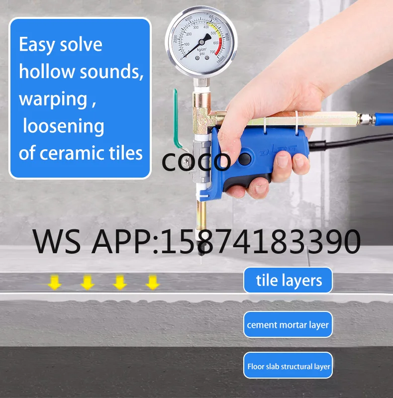 1.8mm Fine Nozzle Tile Grouting Machine, Wall Floor Hollow Tile Repair Equipment