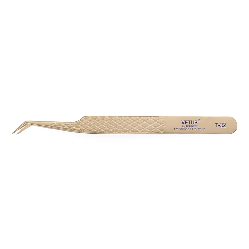 VETUS Original Fish Scale Texture Anti-slip Eyelash Tweezers Hyper Fine Fiber Tip Precision Eyes Beauty Makeup Tweezers