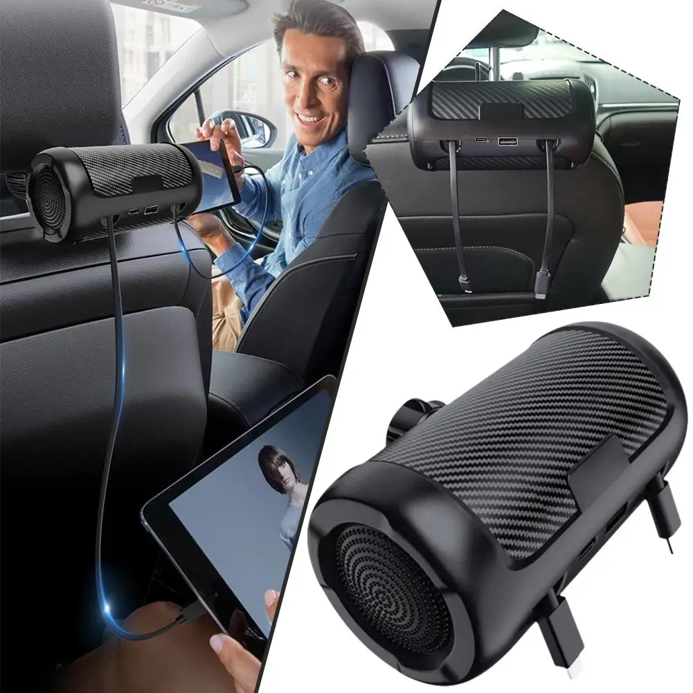 

NEW Multi Retractable Backseat Car Headrest Charger 4in1 Quick 50W Multifunctional Adapter For Notebook/Phone Car Accessori I3A4