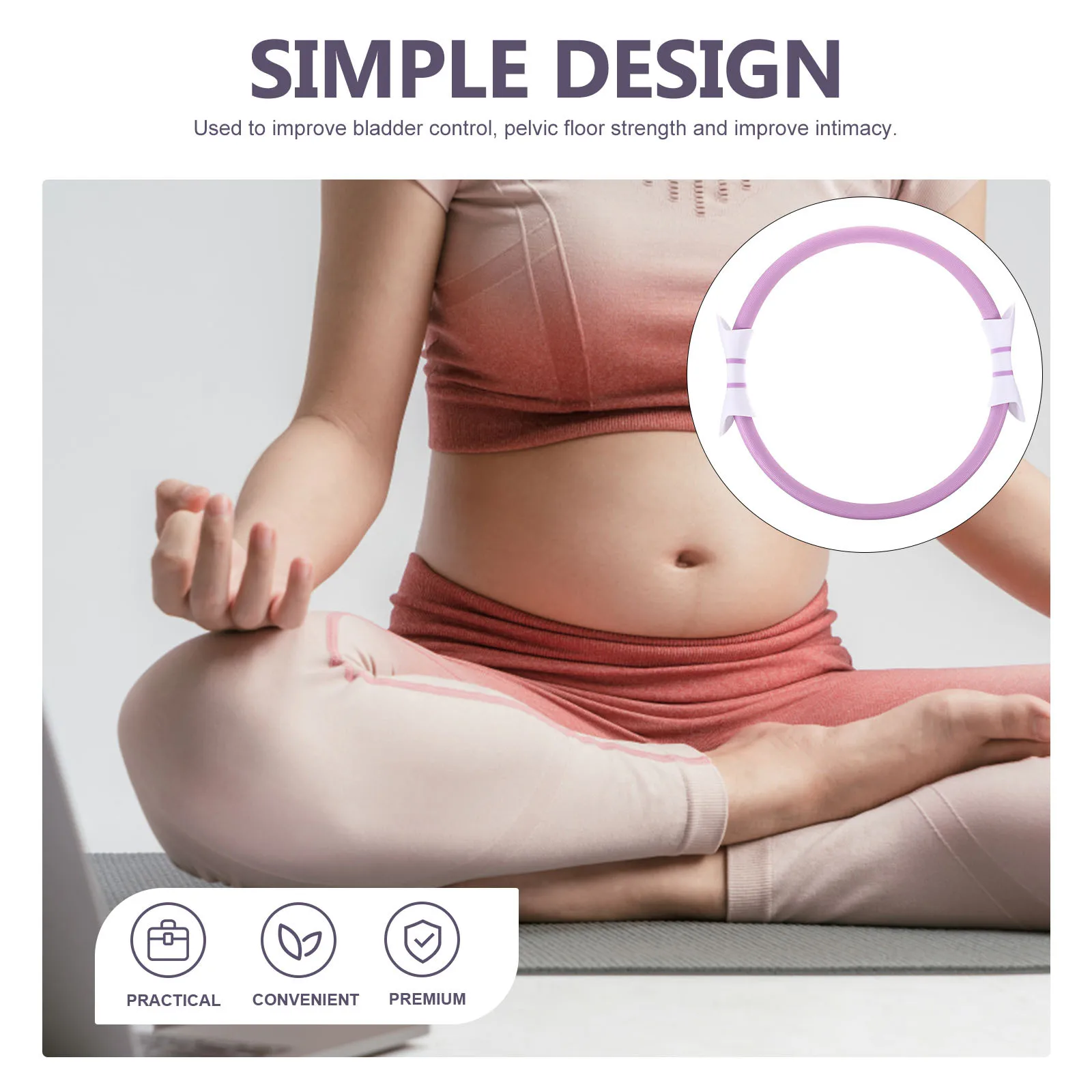

Pelvic Trainer For Women Pilates Ring Circle Non-Slip Yoga Ring Thigh Toner Fitness Equipment Hip Buttock Workout Inner