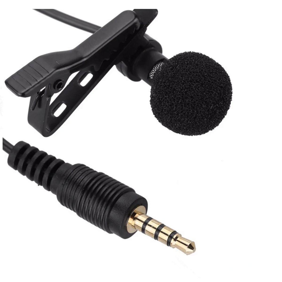 

3.5 mm Microphone Clip Tie Collar for Mobile Phone Speaking in Lecture 1.5m/3m Bracket Clip Vocal Audio Lapel Microphone