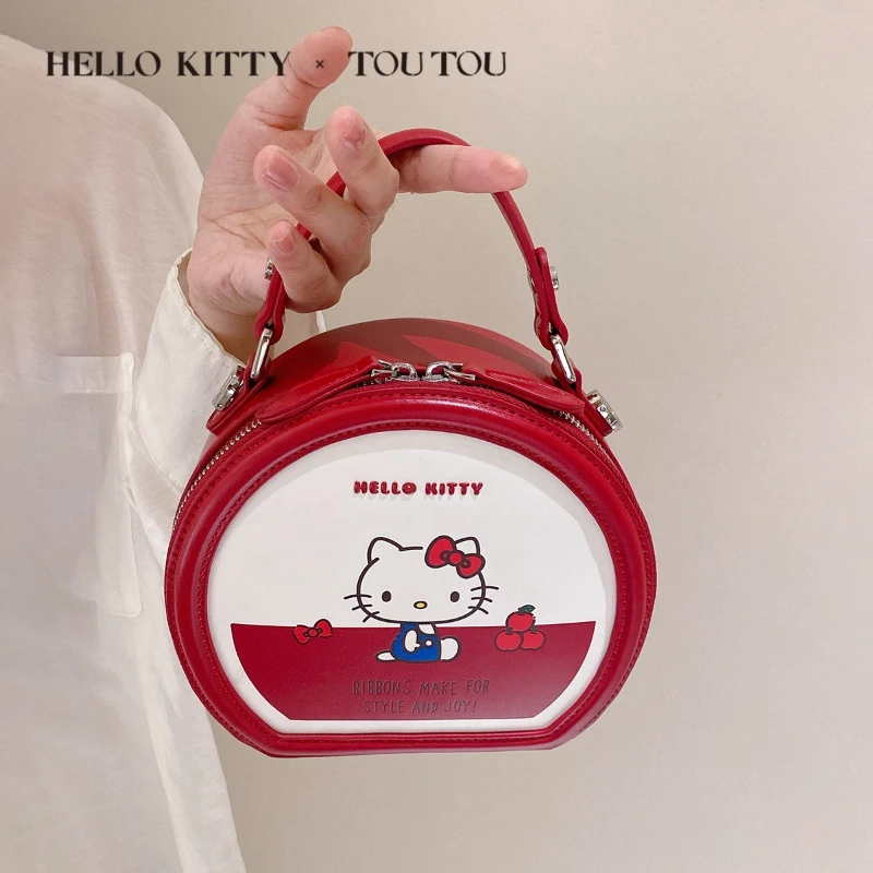 

Аксессуары Sanrio, сумка через плечо, сумка премиум-класса Hello Kitty, круглая сумка с героями мультфильмов, сумка через плечо для хранения