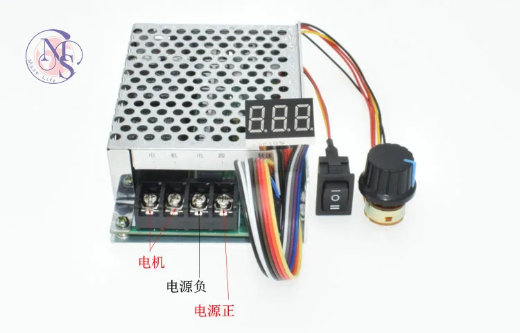 Bidirectional, forward, reverse, DC motor governor, with digital scale tachometer 40A 12V24V36
